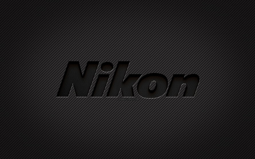 Nikon Carbon Fiber Logo on Dark Textured Background HD wallpaper