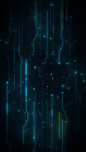 Dark Teal Digital Circuit Board Pattern with Glowing Blue and Green Data Streams HD phone wallpaper
