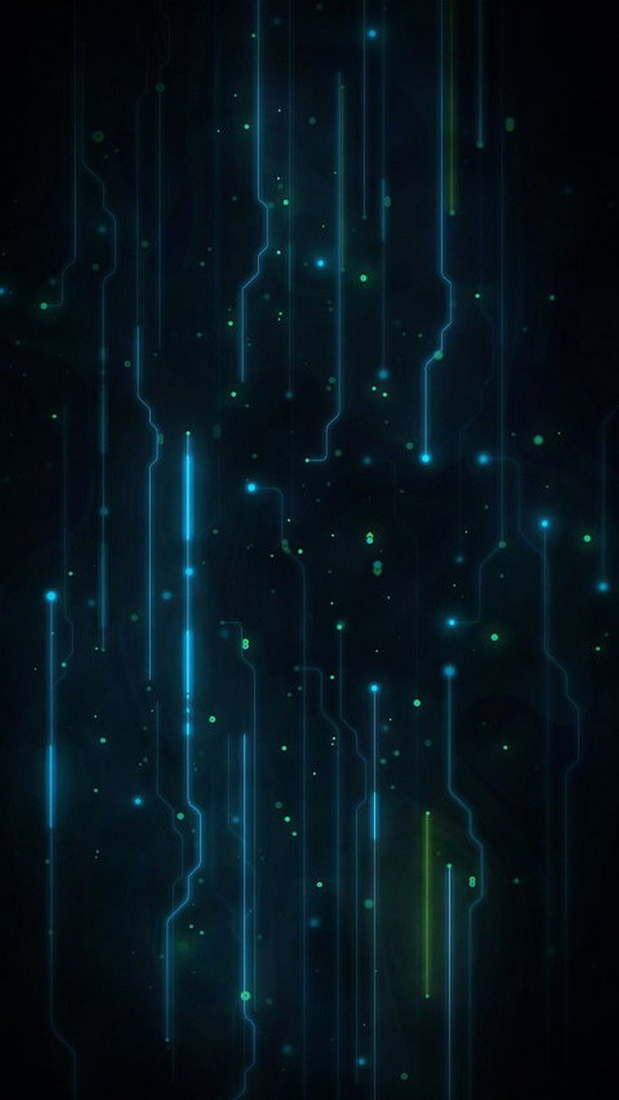 Dark Teal Digital Circuit Board Pattern with Glowing Blue and Green Data Streams HD phone wallpaper