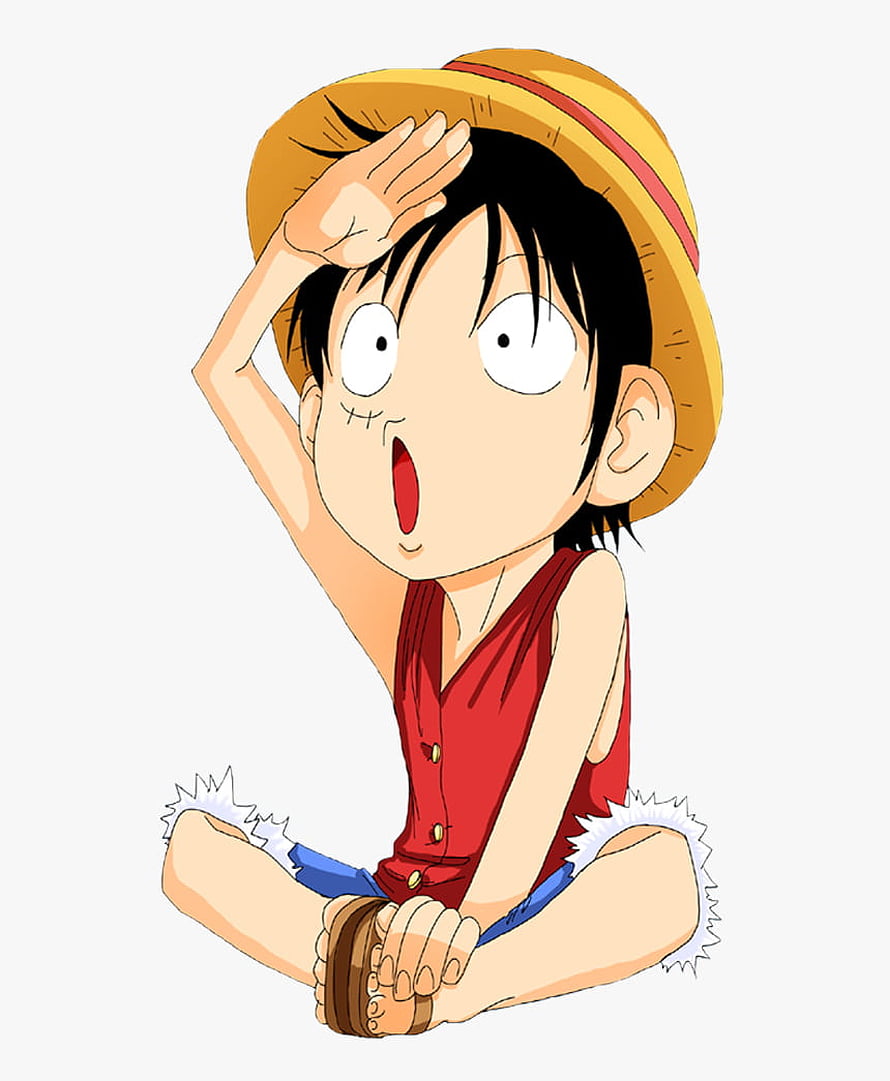 Young Monkey D. Luffy from One Piece in a Straw Hat and Red Shirt HD phone wallpaper