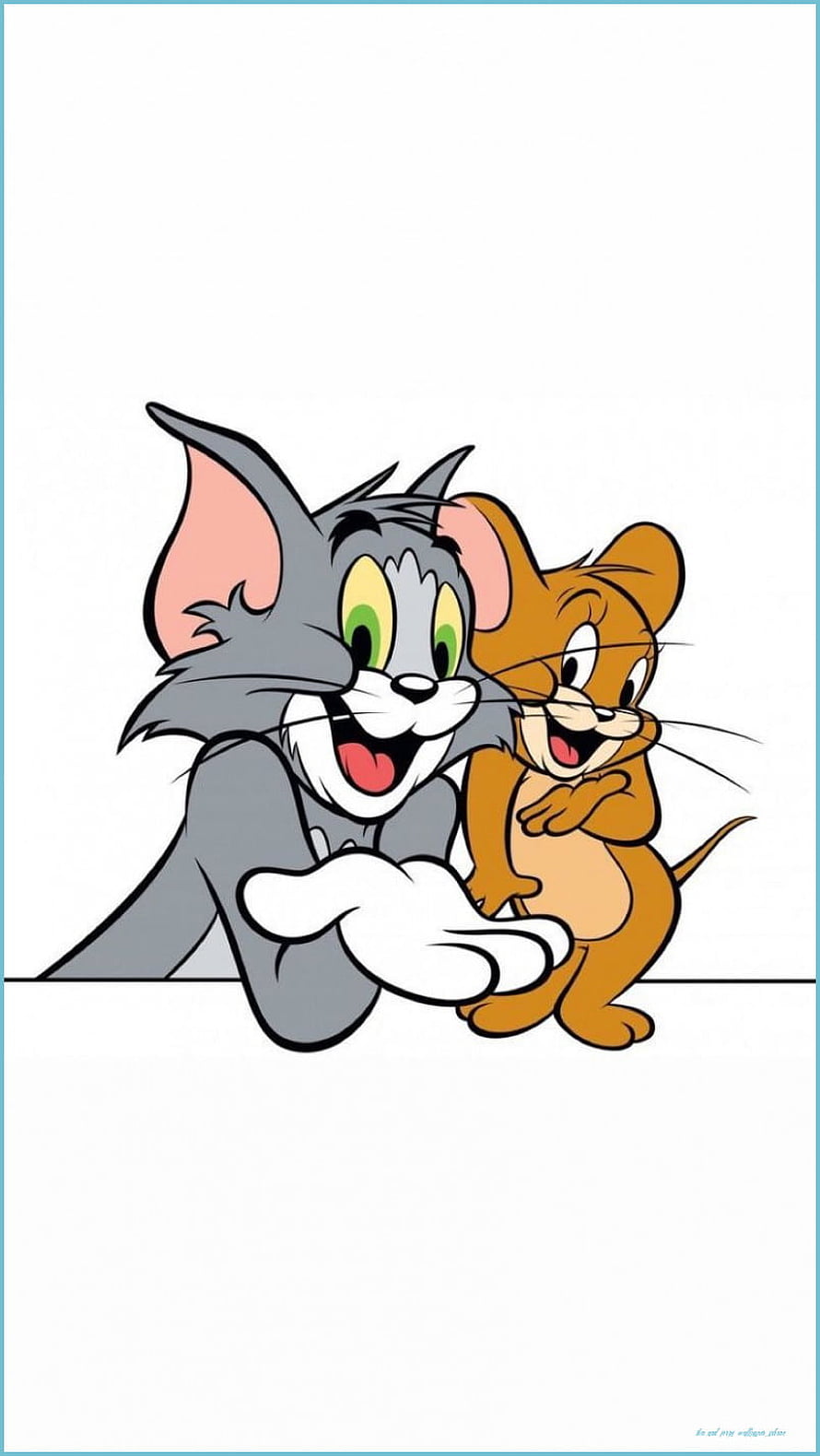 Tom and Jerry Cartoon Characters Peeking Over a White Surface HD phone wallpaper