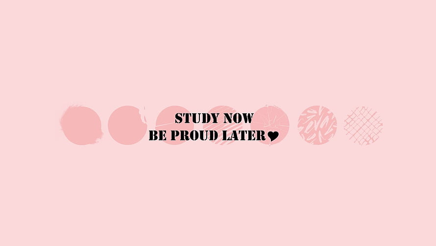 Minimalist Pink Study Motivation Quote with Textural Circle Accents HD wallpaper