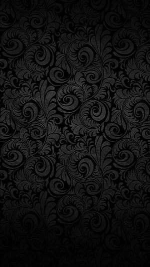 Dark Black Paisley Floral Pattern with Intricate Swirls and Ornamental Motifs HD phone wallpaper