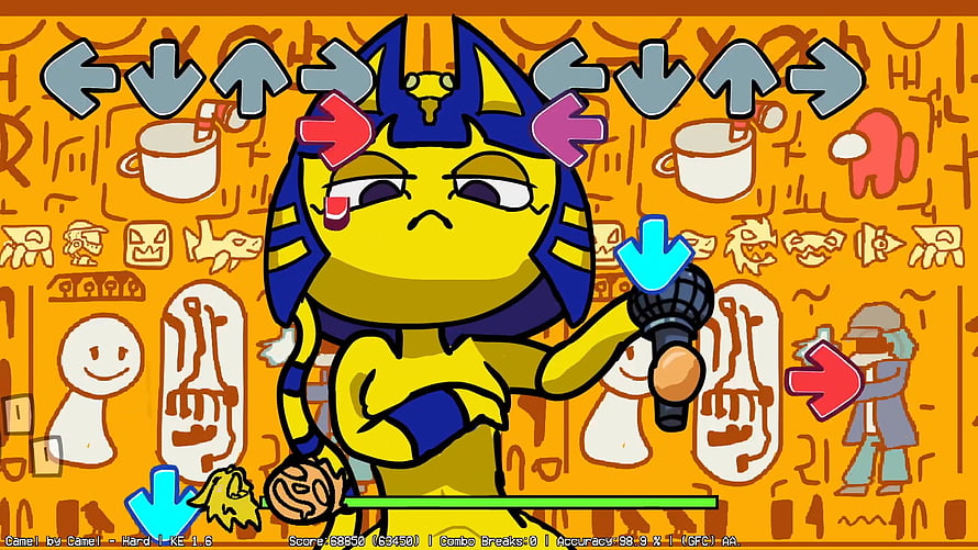 Ankha Animal Crossing Character in Friday Night Funkin' Rhythm Game Screenshot HD wallpaper