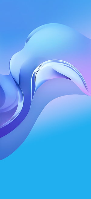 Vivo Abstract 3D Liquid Glass Waves in Blue and Purple Gradient HD phone wallpaper