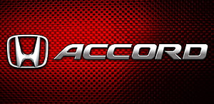 Honda Accord Emblem on Red Carbon Fiber Mesh Background HD wallpaper