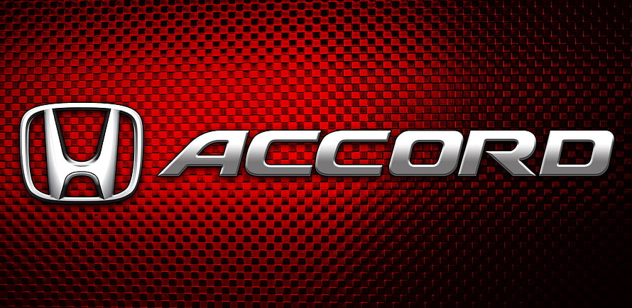 Honda Accord Emblem on Red Carbon Fiber Mesh Background HD wallpaper