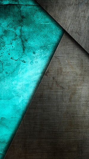Abstract Geometric Wallpaper With Teal Watercolor And Dark Wood Texture HD phone wallpaper
