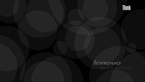 Lenovo ThinkPad Dark Abstract Wallpaper with Overlapping Circles and Corporate Branding HD wallpaper