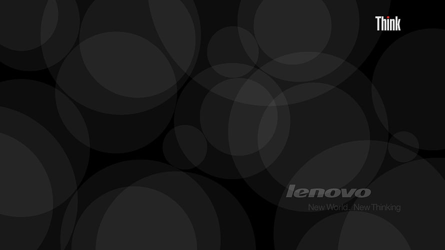 Lenovo ThinkPad Dark Abstract Wallpaper with Overlapping Circles and Corporate Branding HD wallpaper