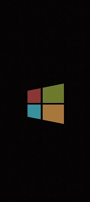 Microsoft Windows Logo on Black Background Minimalist Design HD phone wallpaper
