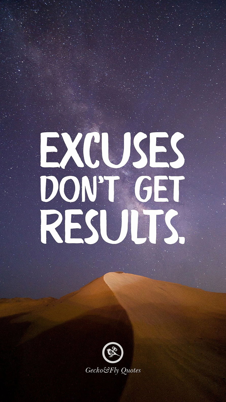 Desert Dunes Under Starry Night Sky With Motivational Quote HD phone wallpaper