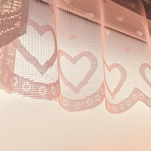 Soft Pink Lace Curtain with Heart Pattern and Coquette Aesthetic HD phone wallpaper