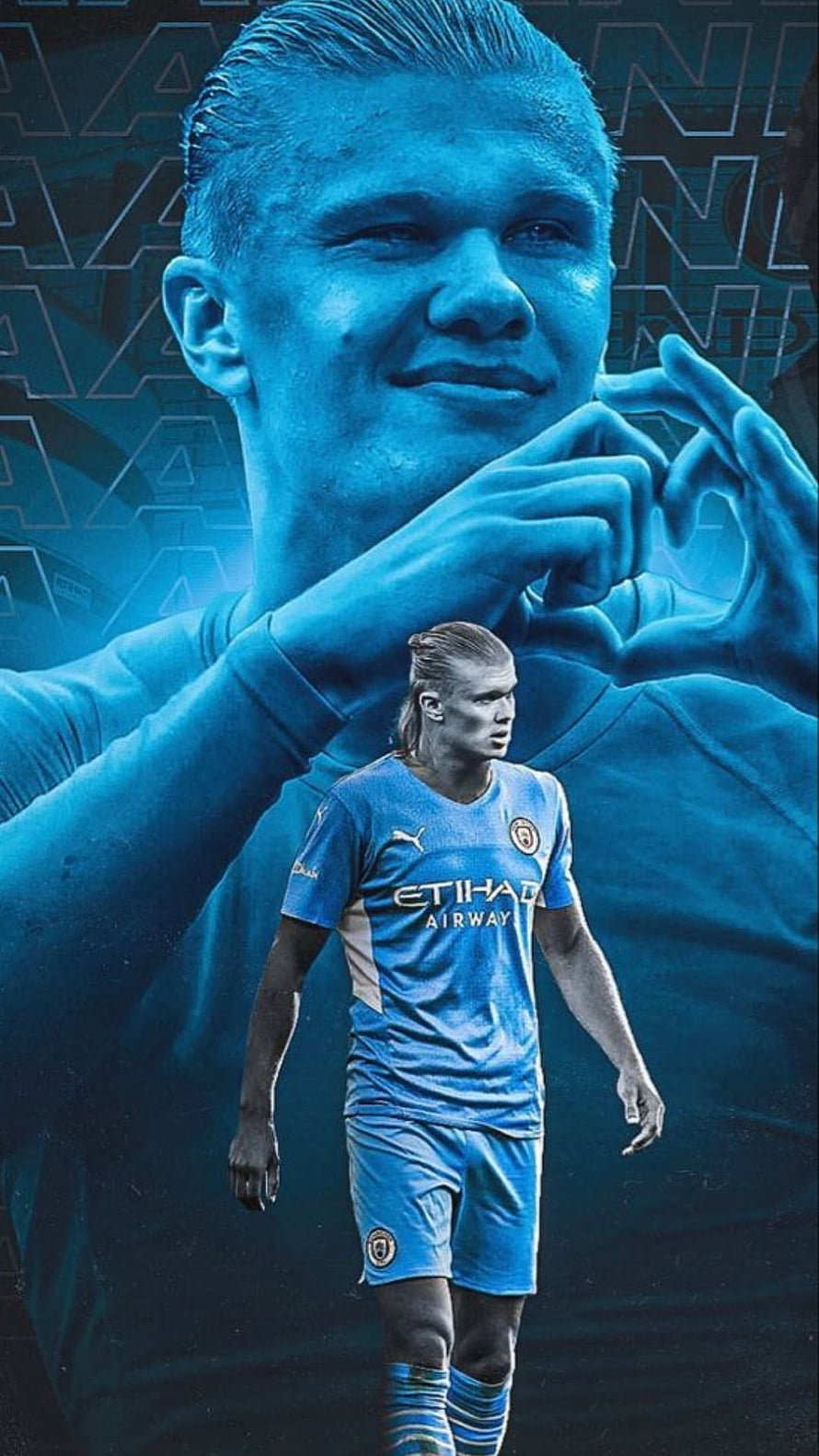 Erling Haaland Manchester City Etihad Airway Kit Portrait HD phone wallpaper