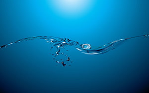 Abstract Water Wave Splash on Deep Blue Background HD wallpaper