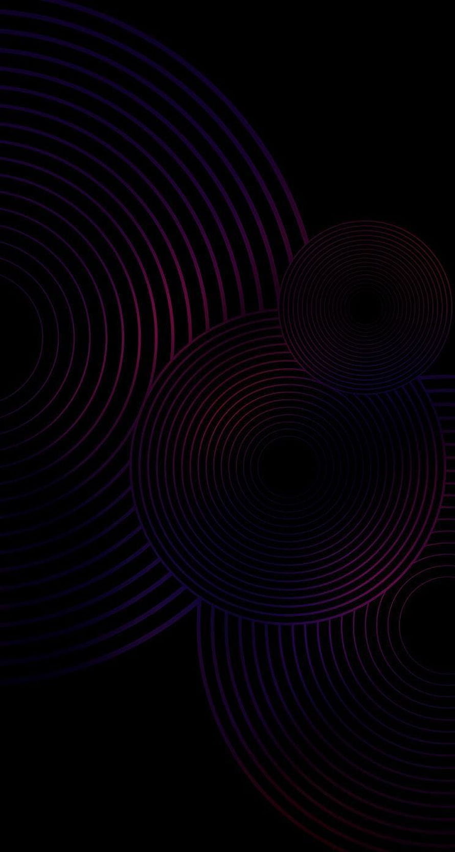 Dark Geometric Concentric Circles Abstract Minimalist Wallpaper HD phone wallpaper