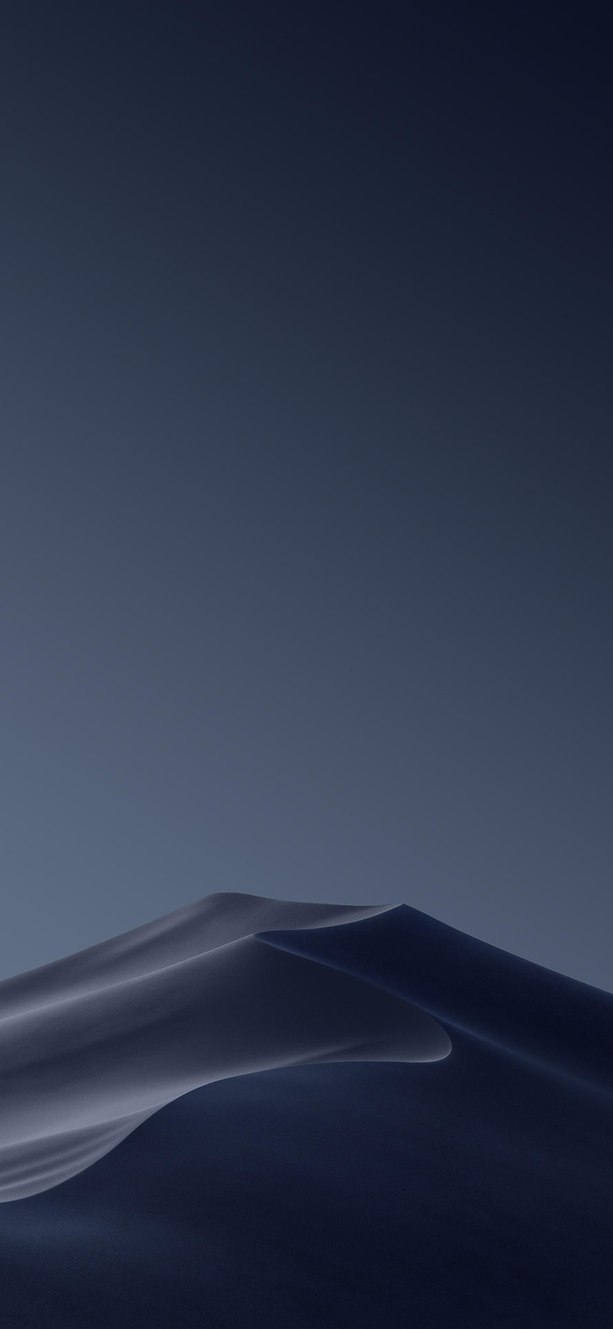 Dark Blue Abstract Minimalist Landscape with Smooth Flowing Waves HD phone wallpaper
