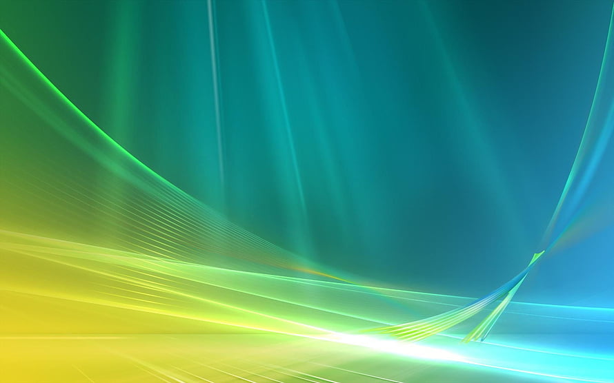 Windows Vista Aurora Abstract Wallpaper with Green and Blue Light Streaks HD wallpaper