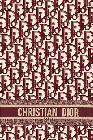 Christian Dior Oblique Pattern in Burgundy and Cream with Paris Branding HD phone wallpaper