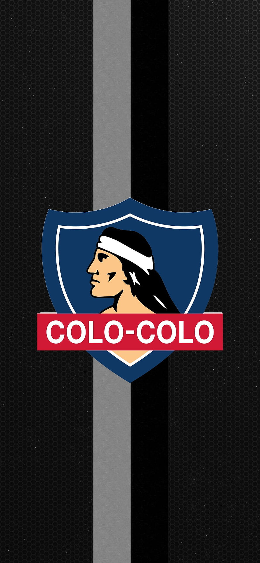 Colo-Colo Club de Fútbol Official Crest on Dark Hexagonal Background HD phone wallpaper