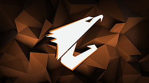 Gigabyte Aorus Gaming Logo on Dark Geometric Faceted Background HD wallpaper