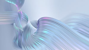 Iridescent 3D Abstract Flowing Ribbons With Soft Pastel Hues And Smooth Curves HD wallpaper