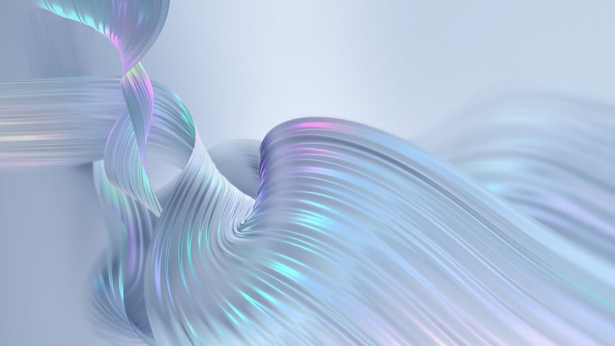Iridescent 3D Abstract Flowing Ribbons With Soft Pastel Hues And Smooth Curves HD wallpaper