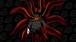 Naruto Nine-Tails Kurama Dark Anime Character Artwork HD wallpaper