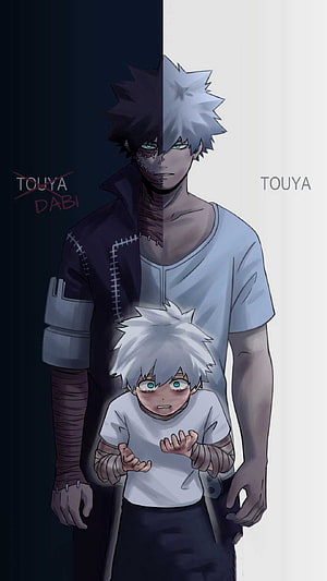 Touya Todoroki and Dabi Dual Identity Anime Character Art HD phone wallpaper
