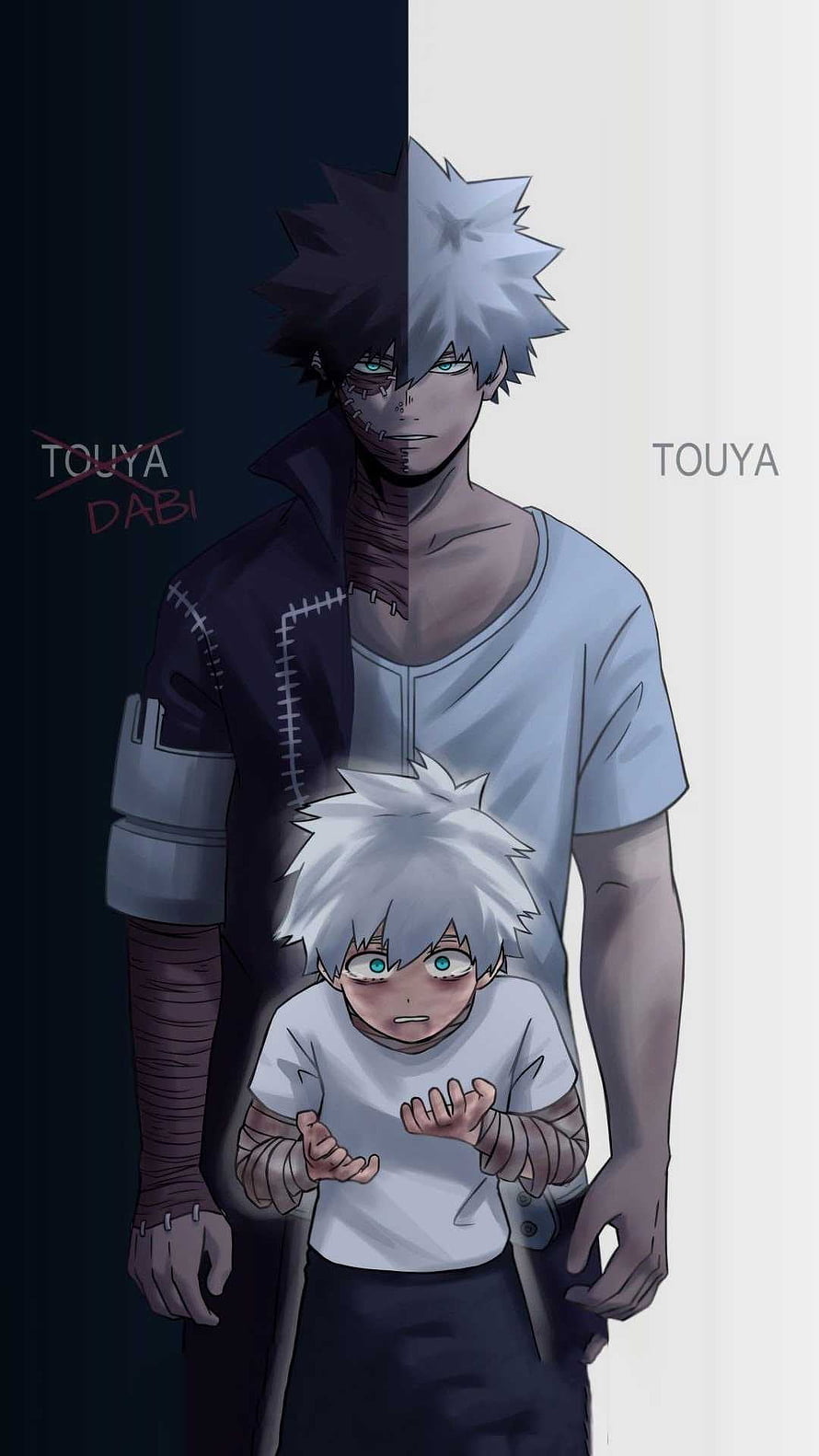 Touya Todoroki and Dabi Dual Identity Anime Character Art HD phone wallpaper