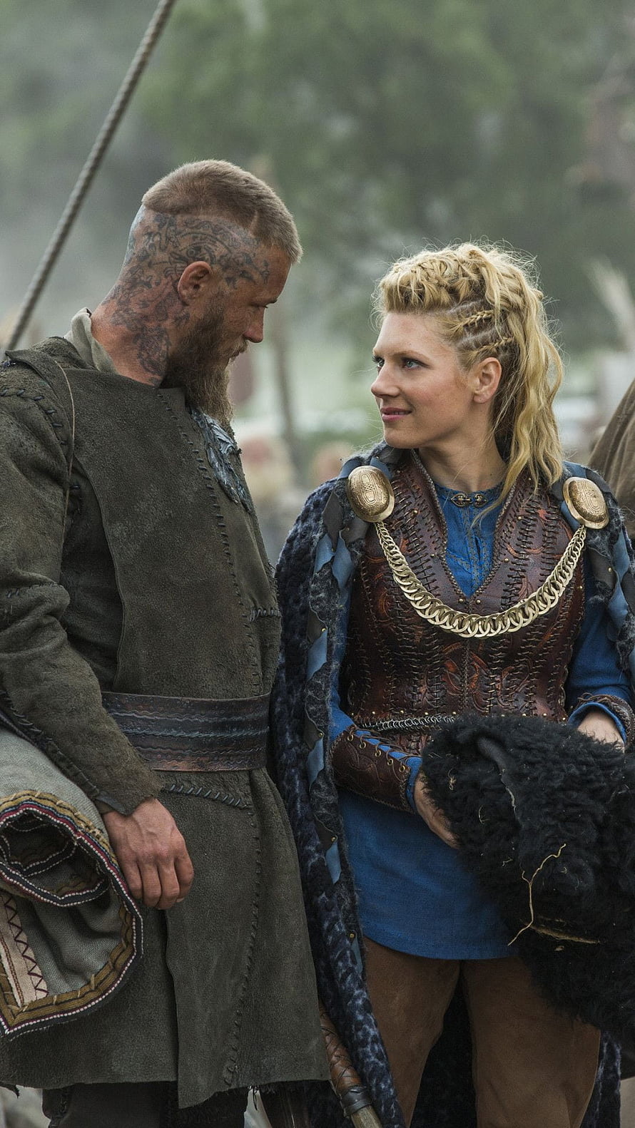 Vikings Series Still Featuring Ragnar Lothbrok and Lagertha in Period Costume HD phone wallpaper