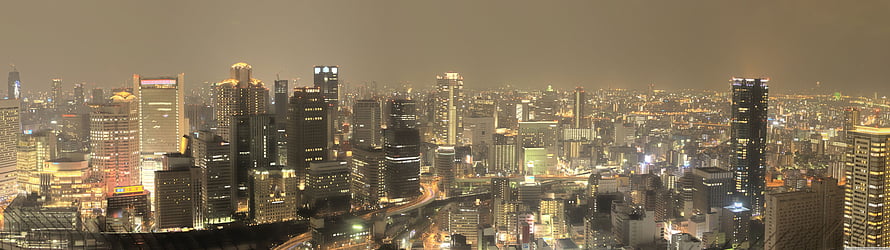 Panoramic Night View of Tokyo Skyline with Illuminated Skyscrapers and City Lights HD wallpaper