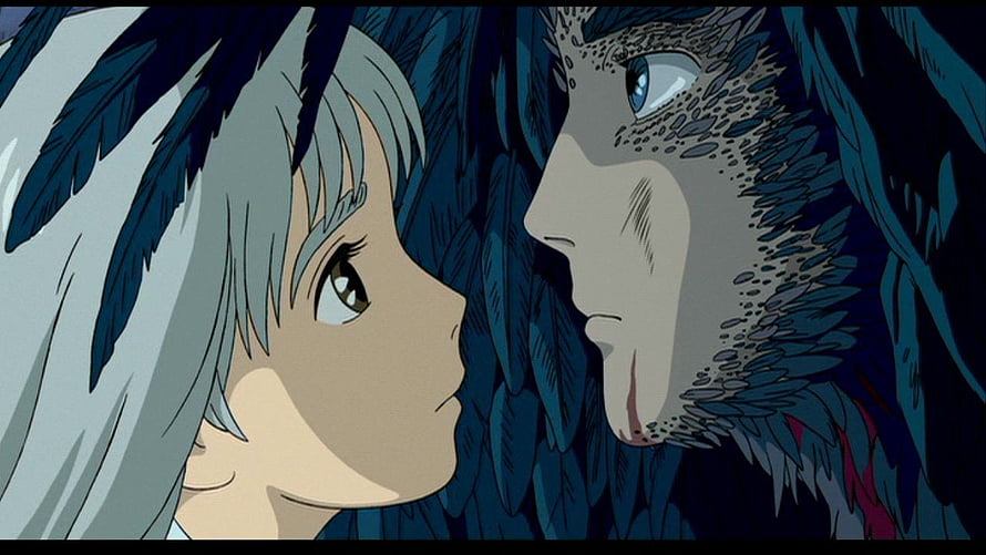 Howl's Moving Castle Anime Scene Featuring Sophie and Howl in Intimate Profile Close-Up HD wallpaper