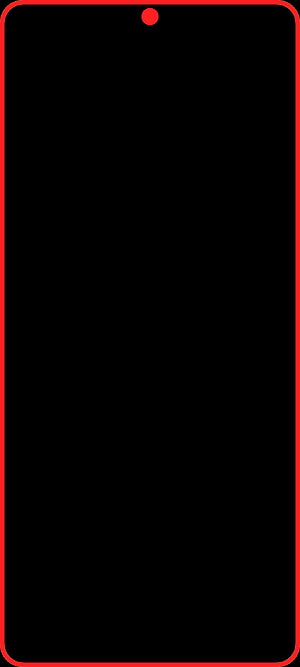 Minimalist black smartphone screen with red border and center punch-hole camera cutout HD phone wallpaper