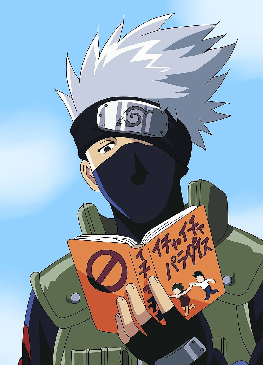 Kakashi Hatake Reading Icha Icha Paradise in Konoha Ninja Gear HD phone wallpaper
