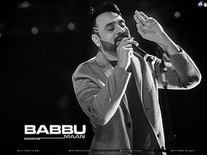 Babbu Maan Live Performance Black and White Portrait HD wallpaper