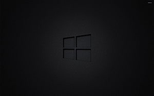 Windows 10 Black Minimalist Logo on Dark Textured Background HD wallpaper