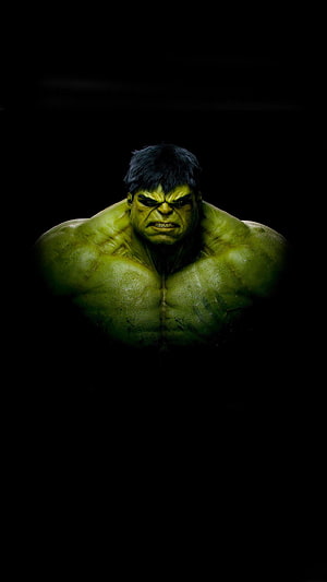 Incredible Hulk Marvel Cinematic Universe Portrait Against Black Background HD phone wallpaper