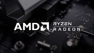 AMD Ryzen and Radeon branding on a dark circuit board with CrossFire technology text HD wallpaper