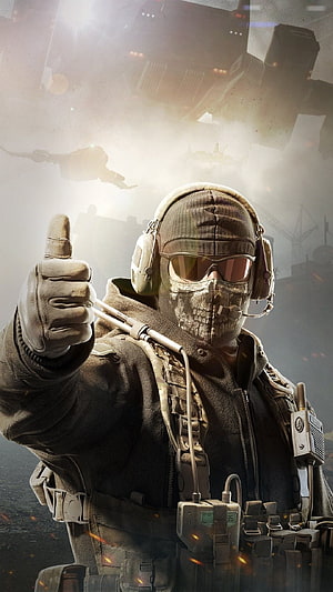 Call of Duty Ghosts Soldier Giving Thumbs Up in Tactical Gear HD phone wallpaper