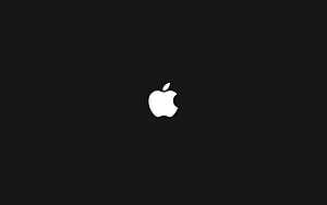 Minimalist Apple Logo on Black Background for Mac and MacBook Desktop HD wallpaper