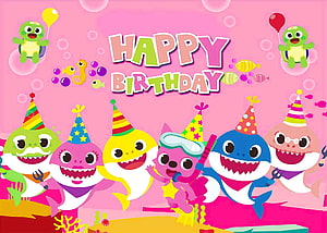 Baby Shark and Friends Celebrating a Birthday Party Under the Sea HD wallpaper