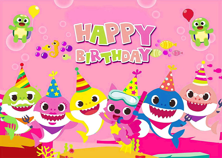 Baby Shark and Friends Celebrating a Birthday Party Under the Sea HD wallpaper