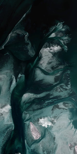 Dark Teal Abstract Fluid Art with Swirling Ink and Marble Textures HD phone wallpaper
