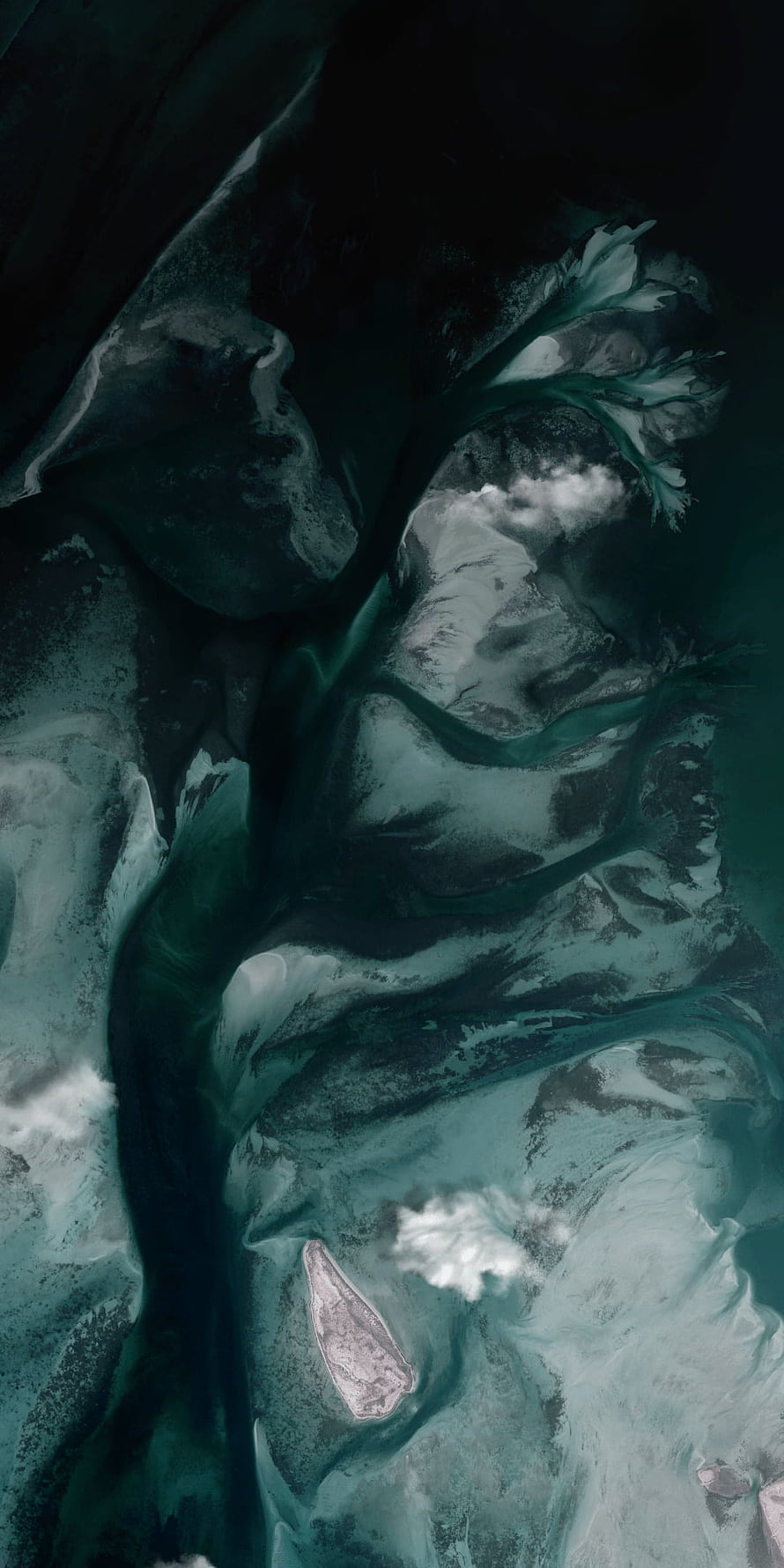 Dark Teal Abstract Fluid Art with Swirling Ink and Marble Textures HD phone wallpaper