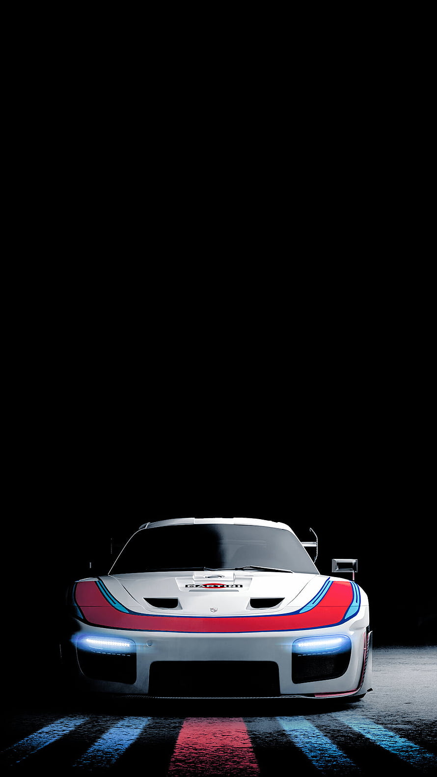 Porsche 918 Spyder Front View with Red and Blue Racing Livery on Dark Asphalt HD phone wallpaper