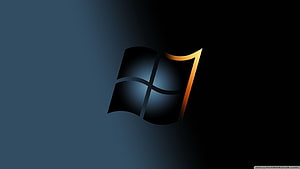 Windows 10 Dark Minimalist Logo with Orange Accent on Gradient Background HD wallpaper