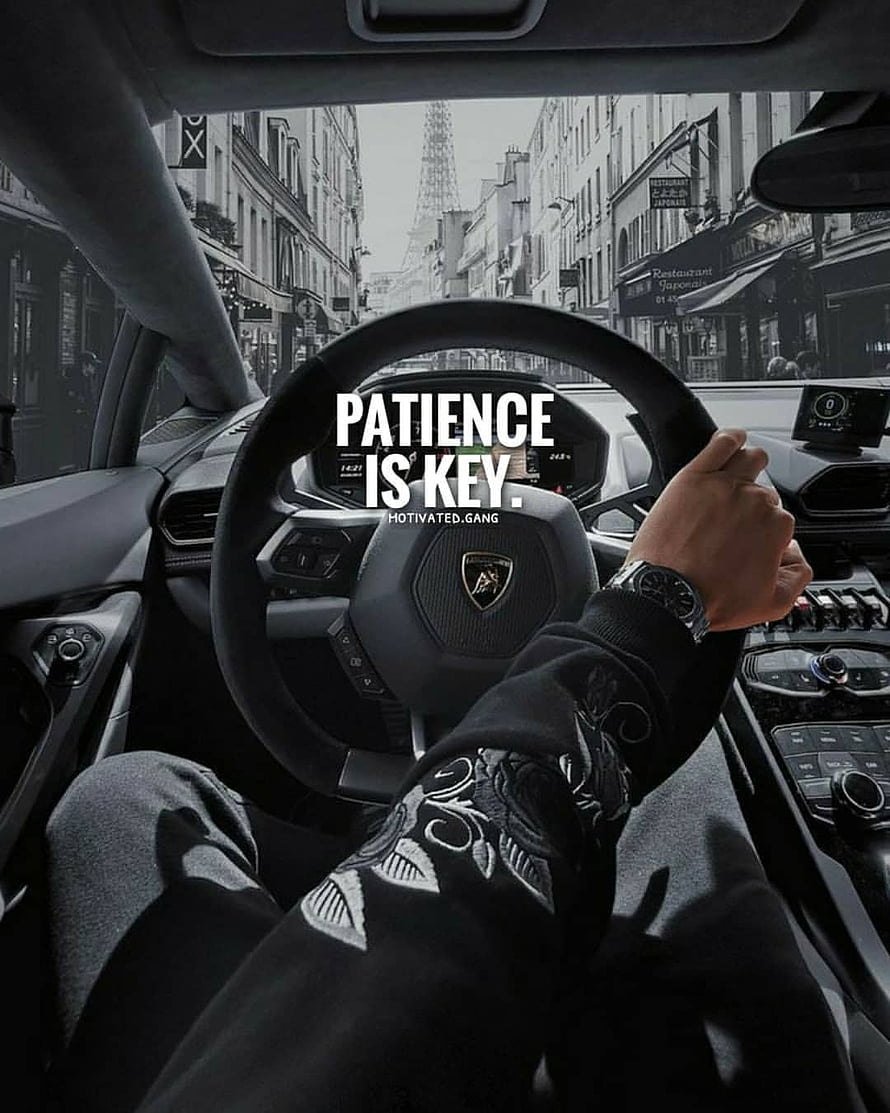 Lamborghini Interior View With Paris Street Scene And Motivational Quote Overlay HD phone wallpaper