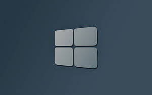 Windows 10 3D Logo on Dark Slate Background Minimalist Desktop Wallpaper HD wallpaper