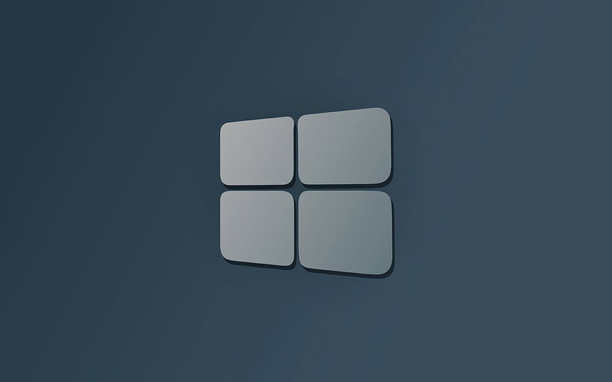 Windows 10 3D Logo on Dark Slate Background Minimalist Desktop Wallpaper HD wallpaper
